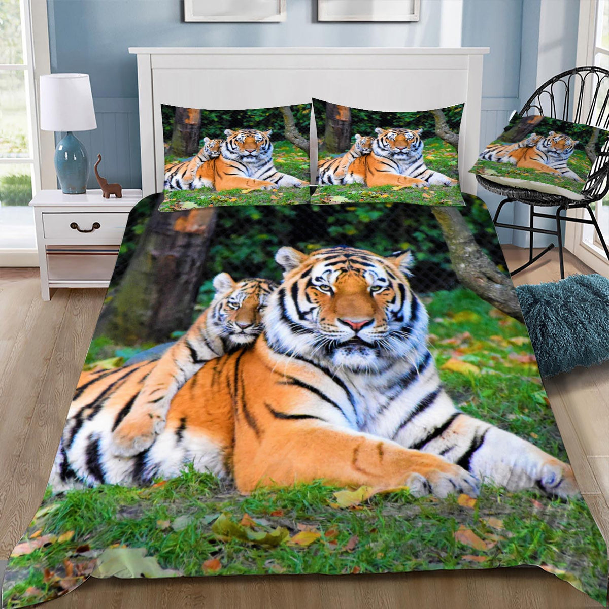 Tiger Mother and Cub Duvet / Doona Cover and 2 Pillow Slips