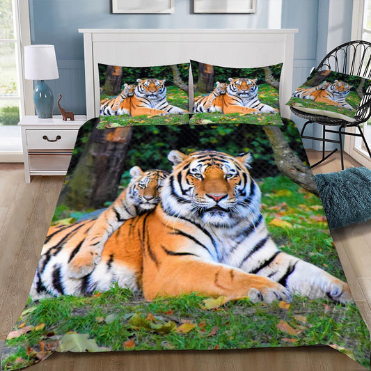 Tiger Mother and Cub Duvet / Doona Cover and 2 Pillow Slips