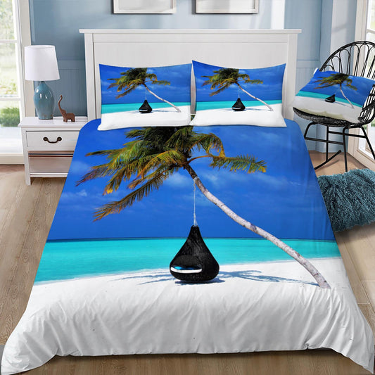 Tropical Paradise on a Beach Duvet / Doona Cover and 2 Pillow Slips