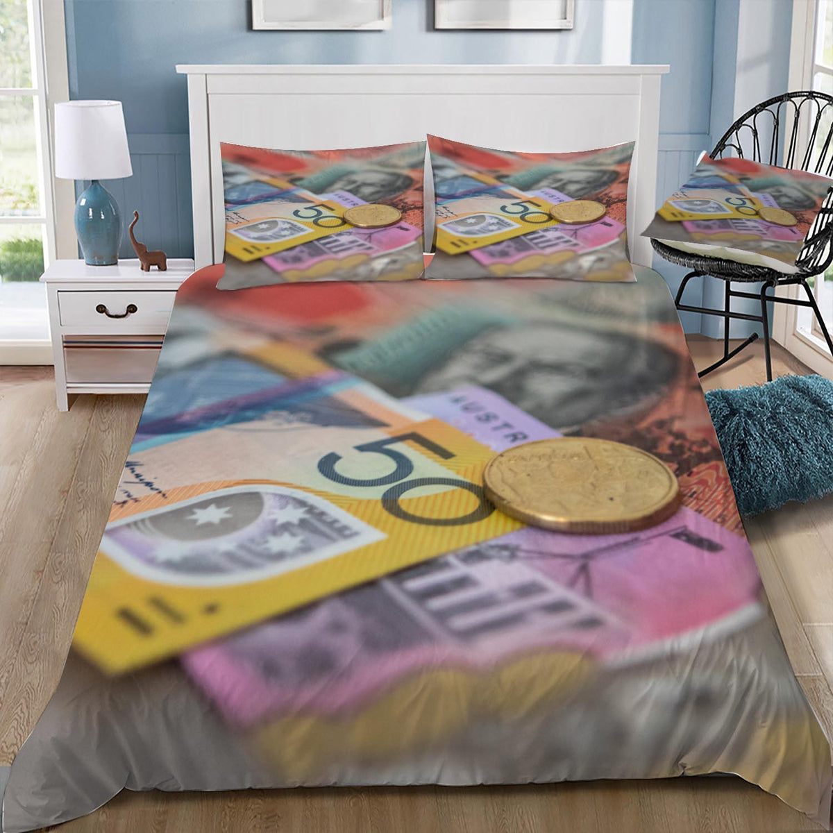 Australian Dollars and Coins Duvet / Doona Cover and 2 Pillow Slips