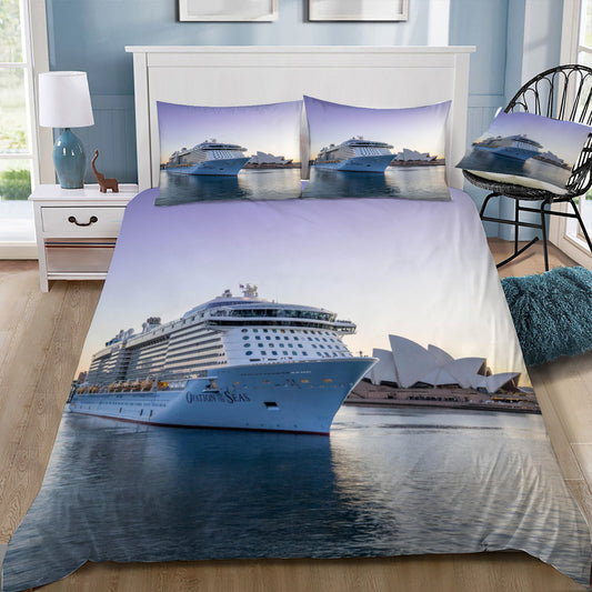 Cruise Ship and Opera House Sydney Harbour Duvet / Doona Cover and 2 Pillow Slips