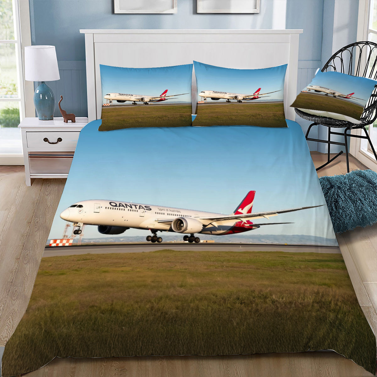 Qantas 787-9 Touching Down Doona / Duvet Cover and 2 Pillow Slips
