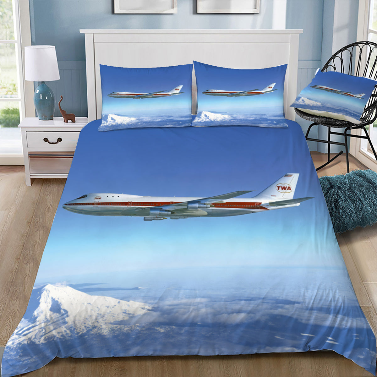 Trans World Airlines TWA 747-100 Doona / Duvet Cover and 2 Pillow Slips
