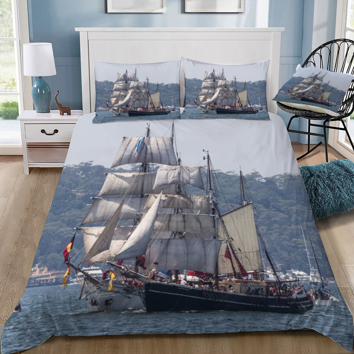 Sail Ship Sydney Harbour Duvet / Doona Cover and 2 Pillow Slips