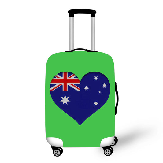Australia Heart Flag Green Baggage Cover