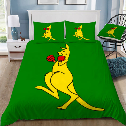 Boxing Kangaroo Australia Duvet / Doona Cover and 2 Pillow Slips