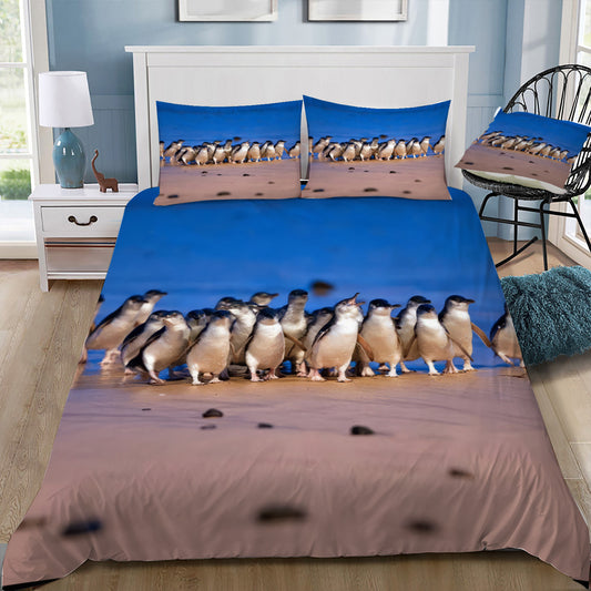 Fairy Penguins on the Beach Duvet / Doona Cover and 2 Pillow Slips