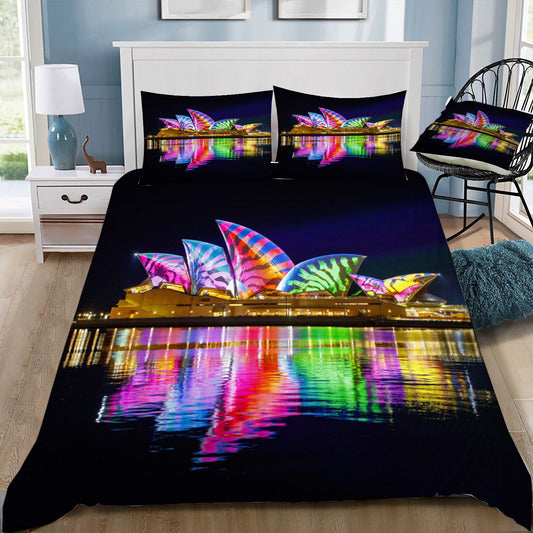Sydney Opera House Vivid Display Duvet / Doona Cover and 2 Pillow Slips