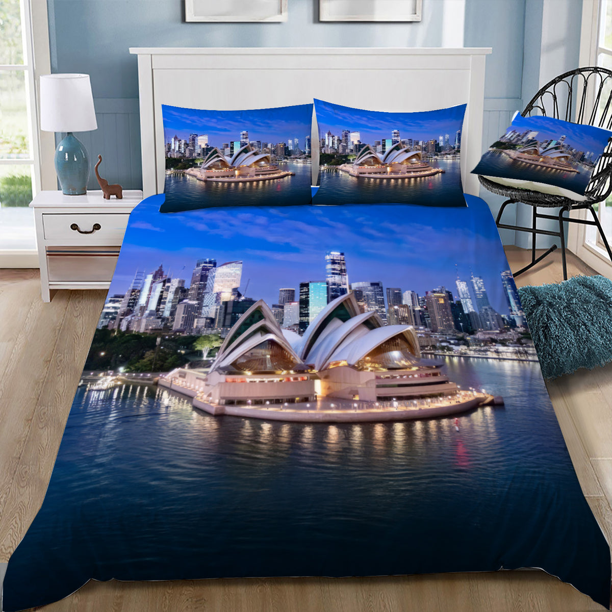 Sydney Opera House at Night Duvet / Doona Cover and 2 Pillow Slips