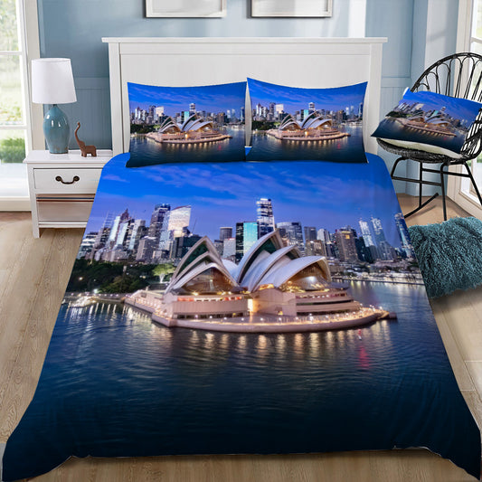 Sydney Opera House at Night Duvet / Doona Cover and 2 Pillow Slips