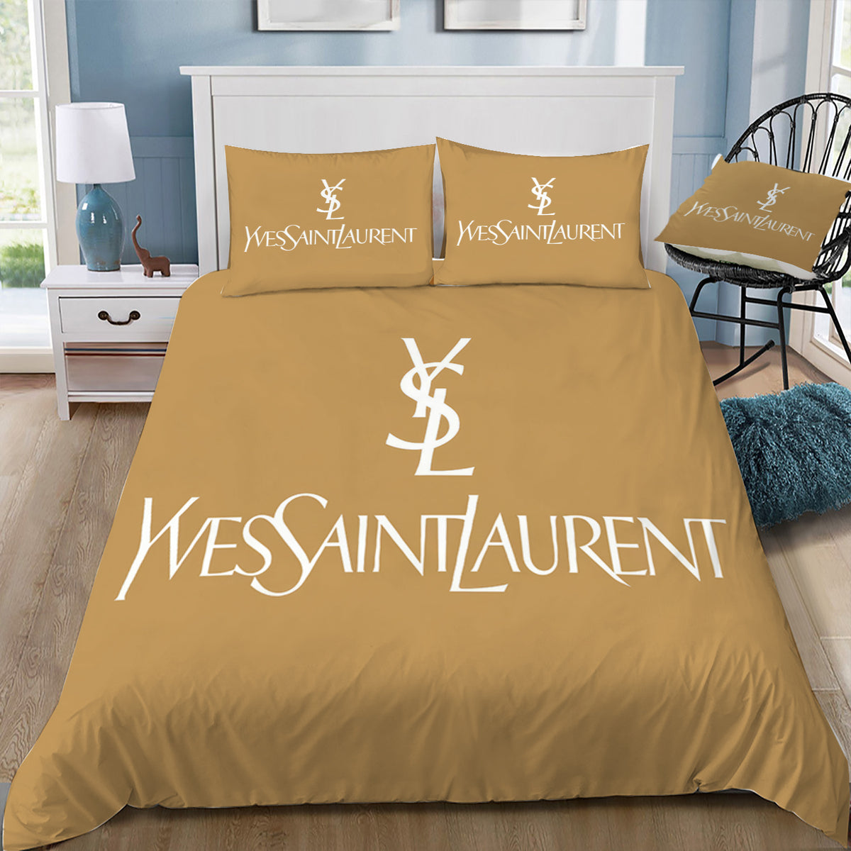 Yves Saint Lauren Duvet / Doona Cover and 2 Pillow Slips