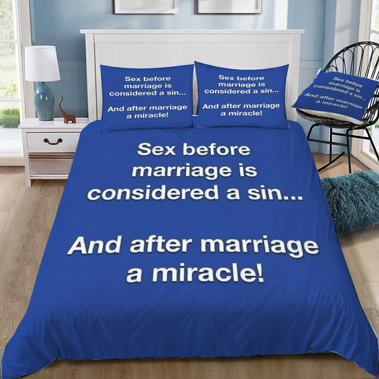 Sex Before Marriage Funny Duvet / Doona Cover and 2 Pillow Slips